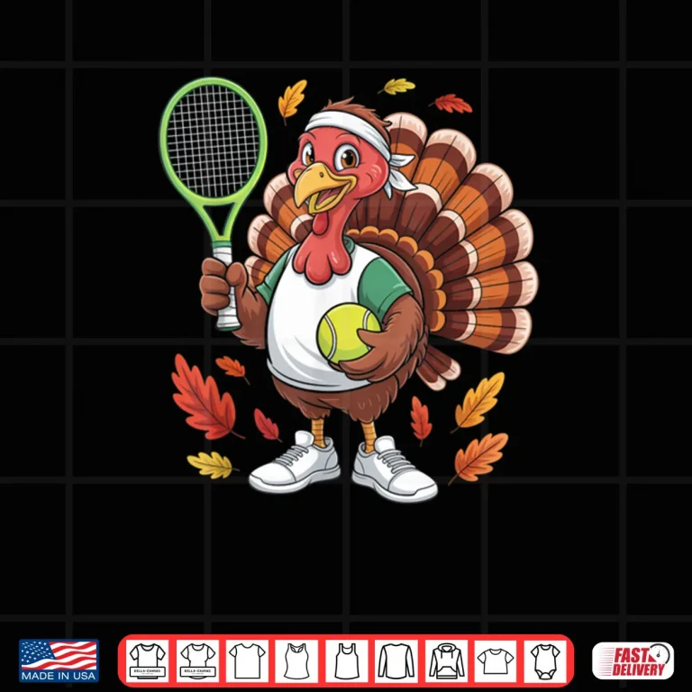 Design Turkey Tennis Thanksgiving Fall Girl Shirt