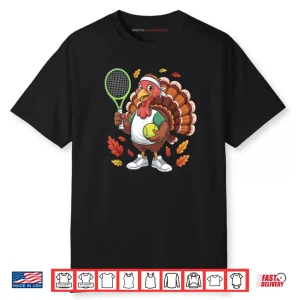 Turkey Tennis Thanksgiving Fall Girl Shirt