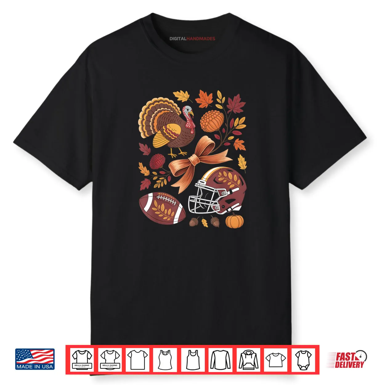 Turkey Football Game Day Retro Fall Flowers Thanksgiving Shirt Turkey Football Game Day Retro Fall Flowers Thanksgiving Shirt