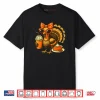 Turkey Drinking Coffee Bow Thanksgiving Turkey Day Shirt