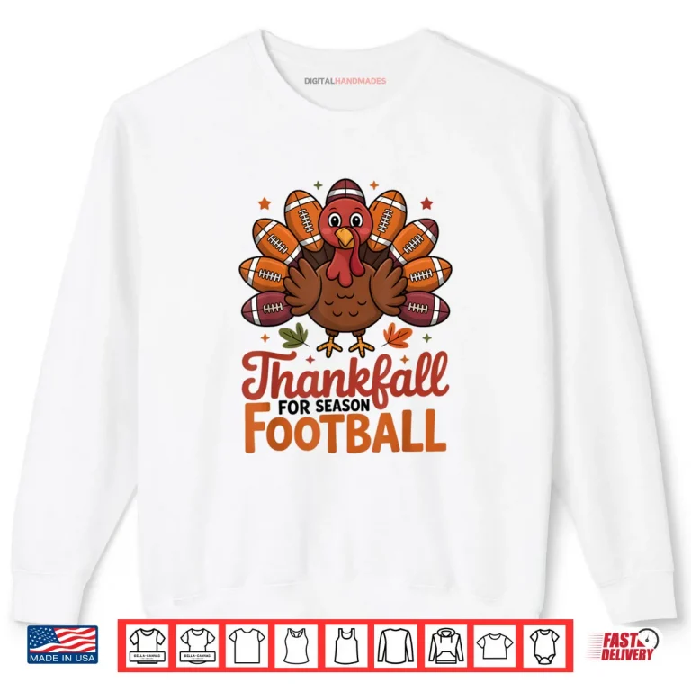 Sweatshirt Thankful Football Turkey Thanksgiving Fall Shirt 1
