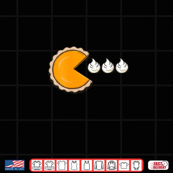 Design Pumpkin Pie Chasing Whipped Cream Funny Thanksgiving Shirt