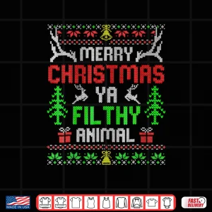 Design Merry Christmas Animal Filthy Ya Xmas Family Pajama Shirt