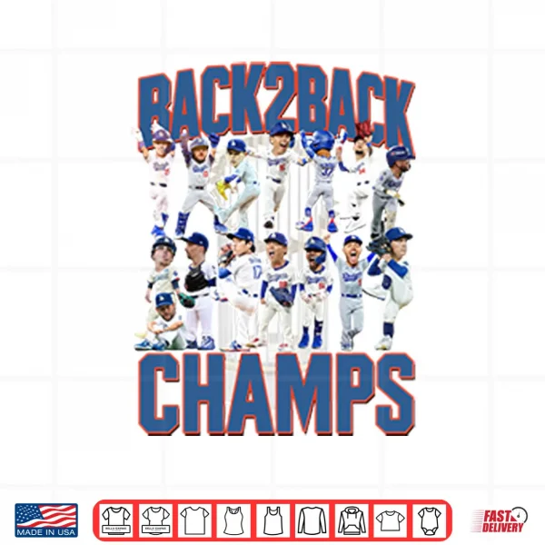 Design Los Angeles Dodgers Back2back Champs Shirt