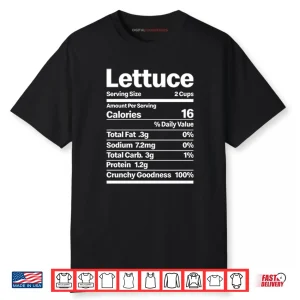 Lettuce Costume Nutrition Facts Shirt