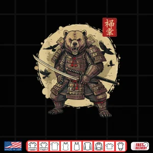 Design Samurai Bear Warrior Vintage Graphic Japanese Shirt