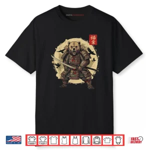 Samurai Bear Warrior Vintage Graphic Japanese Shirt