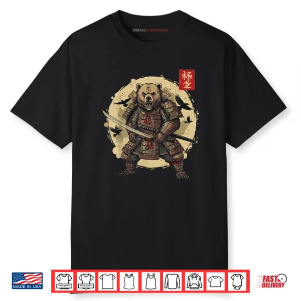 Samurai Bear Warrior Vintage Graphic Japanese Shirt
