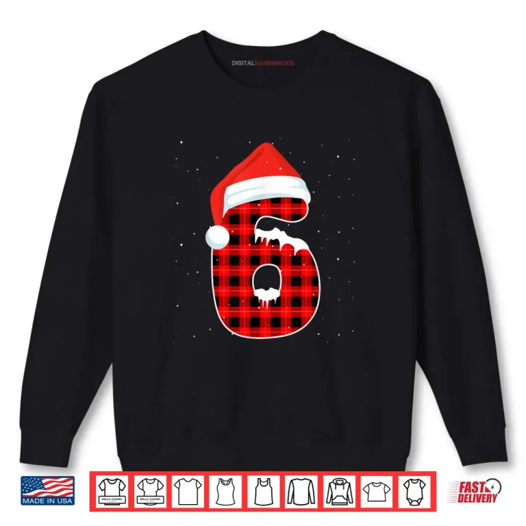 Sweatshirt Six Seven 6 7 Meme 67 Christmas Red Plaid Xmas Pajamas Shirt