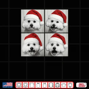 Design Funny Christmas Bichon Frise Santa Dog Lover Photo Booth Shirt