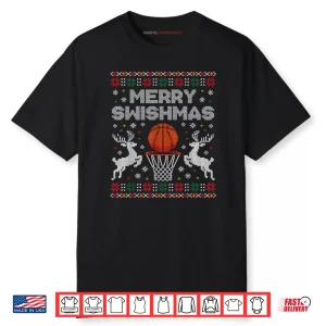 Basketball Christmas Ugly Sweater Merry Swishmas Shirt