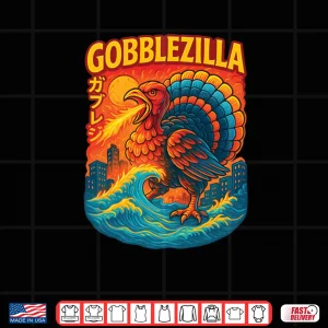 Design Vintage Cool Turkey Day Thanksgiving Gobblezilla Shirt
