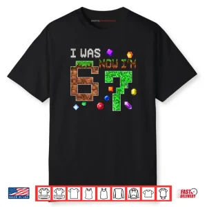 Retro I was 6 Now I’m 7 Birthday Gift Cute Shirt