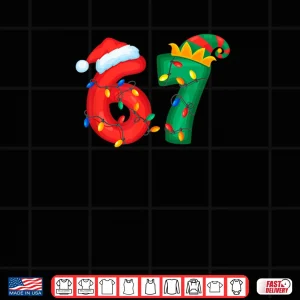 Design 67 Meme Six Seven Funny Xmas Lights Pajamas Shirt