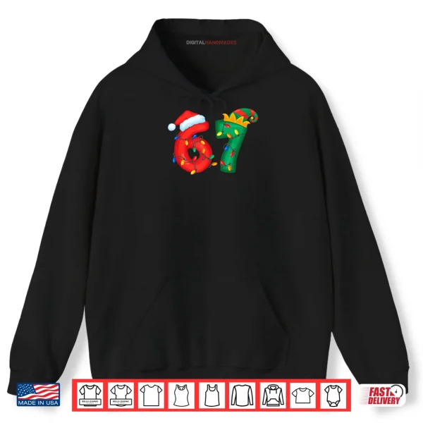 Hoodie 67 Meme Six Seven Funny Xmas Lights Pajamas Shirt