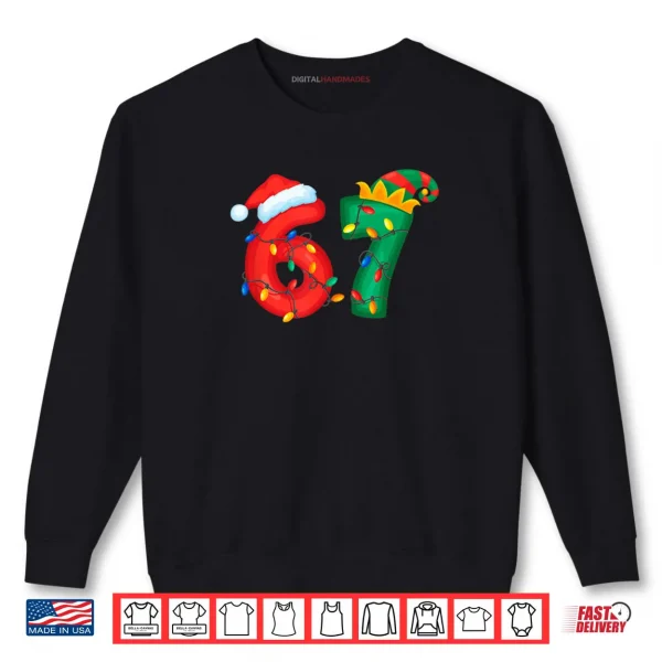 Sweatshirt 67 Meme Six Seven Funny Xmas Lights Pajamas Shirt