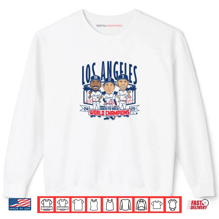 Sweatshirt LA Baseball Back to Back World Champs Caricatures Shirt