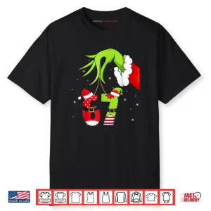 Six Seven 67 Meme 6 7 Elf Santa Christmas Pajamas Kids T Shirt