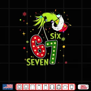 Design Six Seven Christmas 6 7 Brainot Meme Xmas Hand Shirt