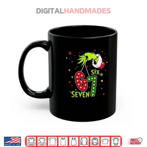 Mug Six Seven Christmas 6 7 Brainot Meme Xmas Hand Shirt