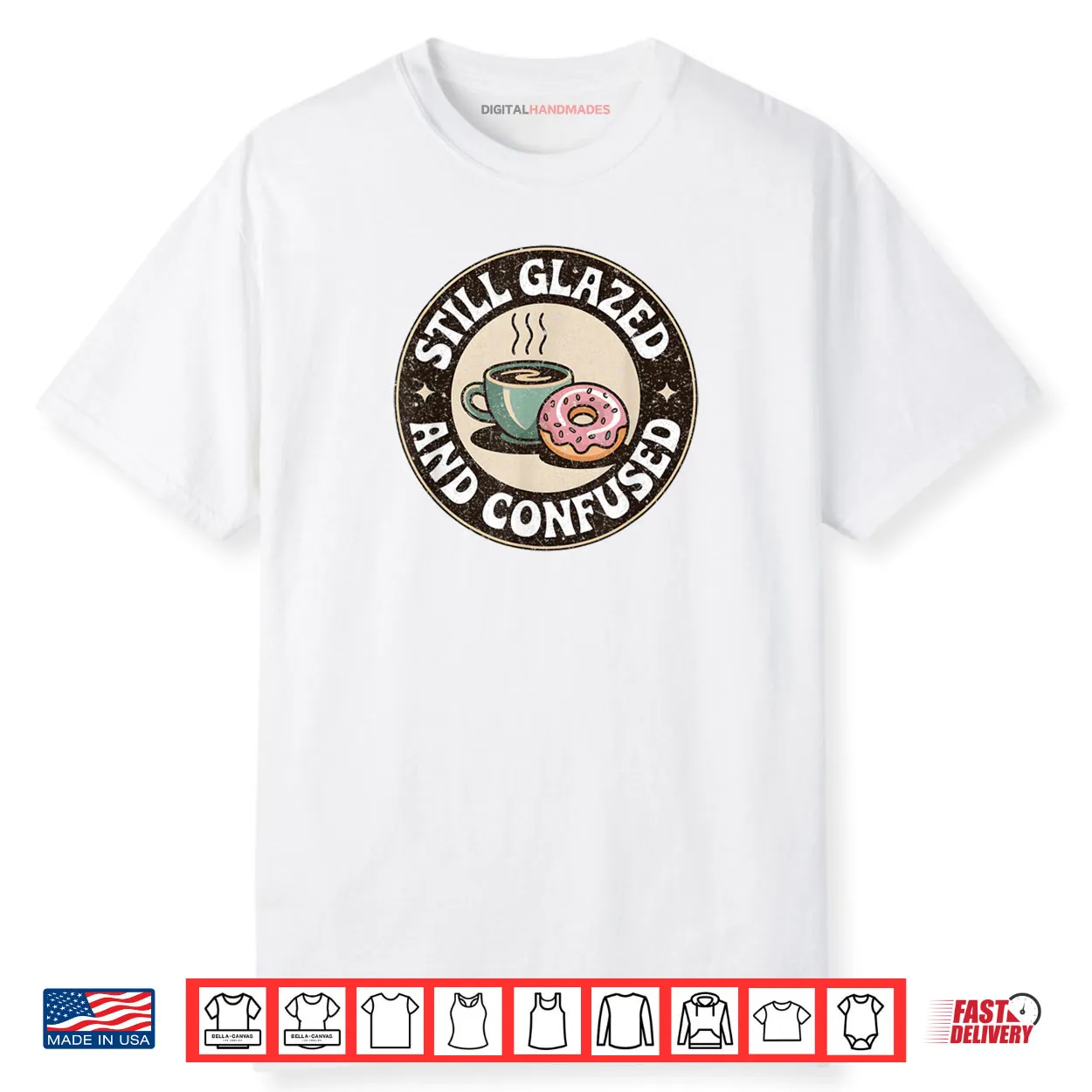 Favorite Food Carbs Pink Doughnut Coffee Glazed and Confused Shirt Favorite Food Carbs Pink Doughnut Coffee Glazed and Confused Shirt