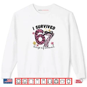 White Sweatshirt 67 Days of School Pink Leopard Girl Glam Zebra Shirt