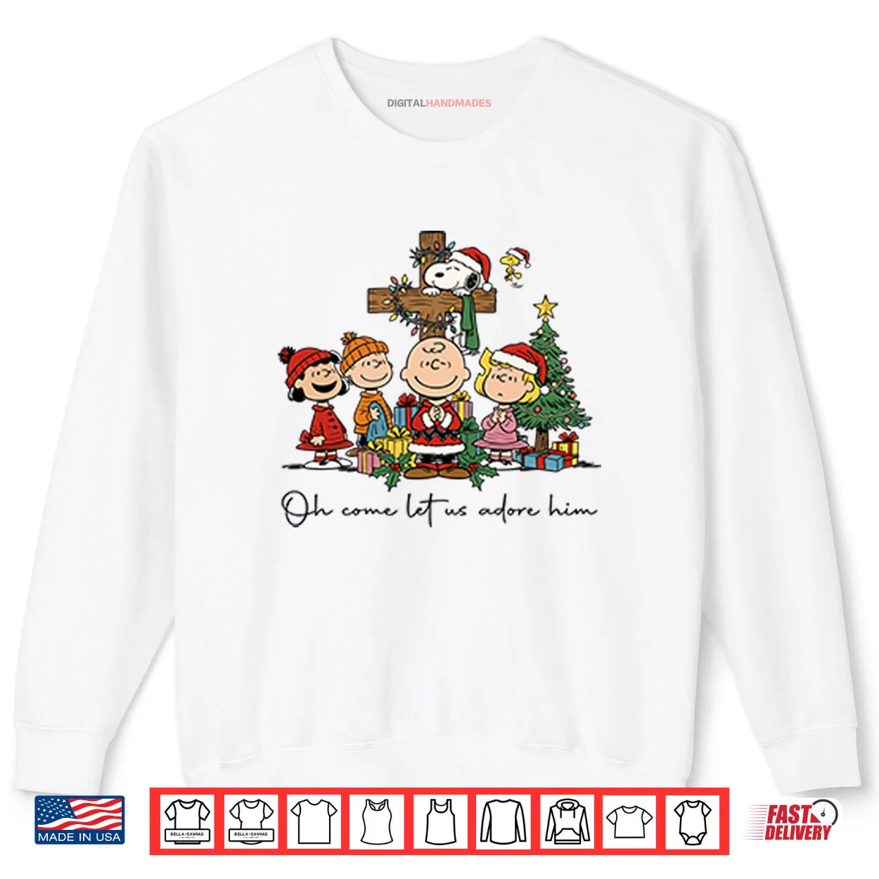 The Peanuts Christmas Christian Oh Come Let Us Adore Him Shirt The Peanuts Christmas Christian Oh Come Let Us Adore Him Shirt