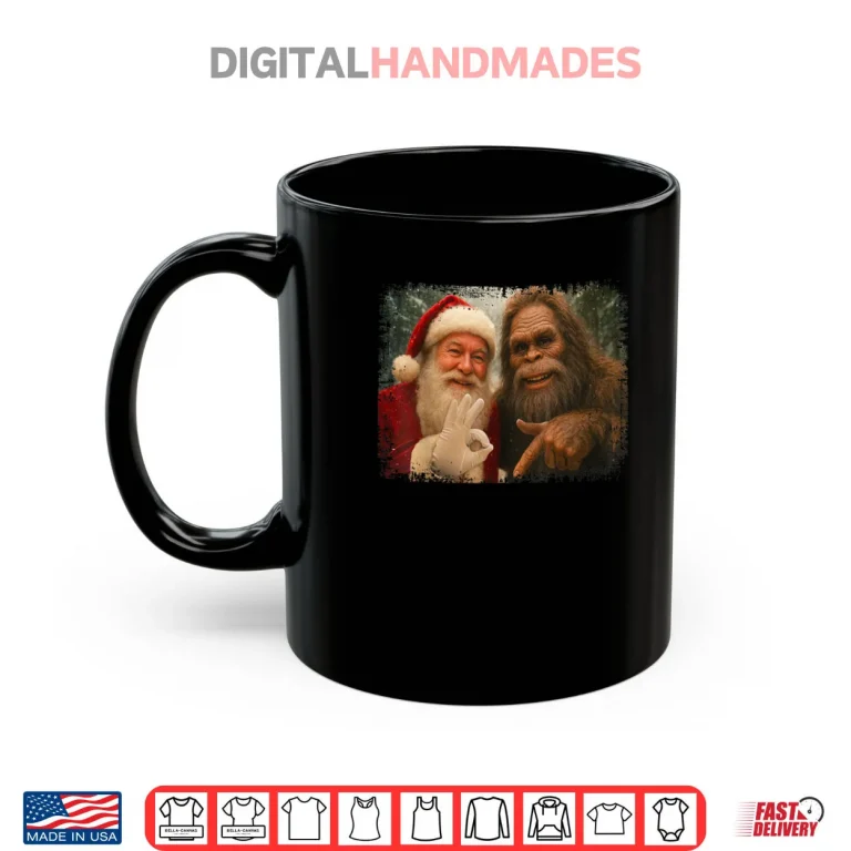 Mug 67 Santa with Bigfoot Six Seven 6 7 Meme Christmas Funny Shirt