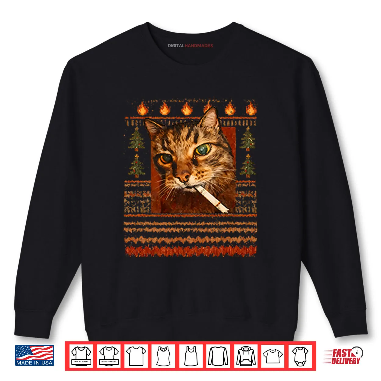 Funny Smoking Cat Meme Christmas Shirt Funny Smoking Cat Meme Christmas Shirt