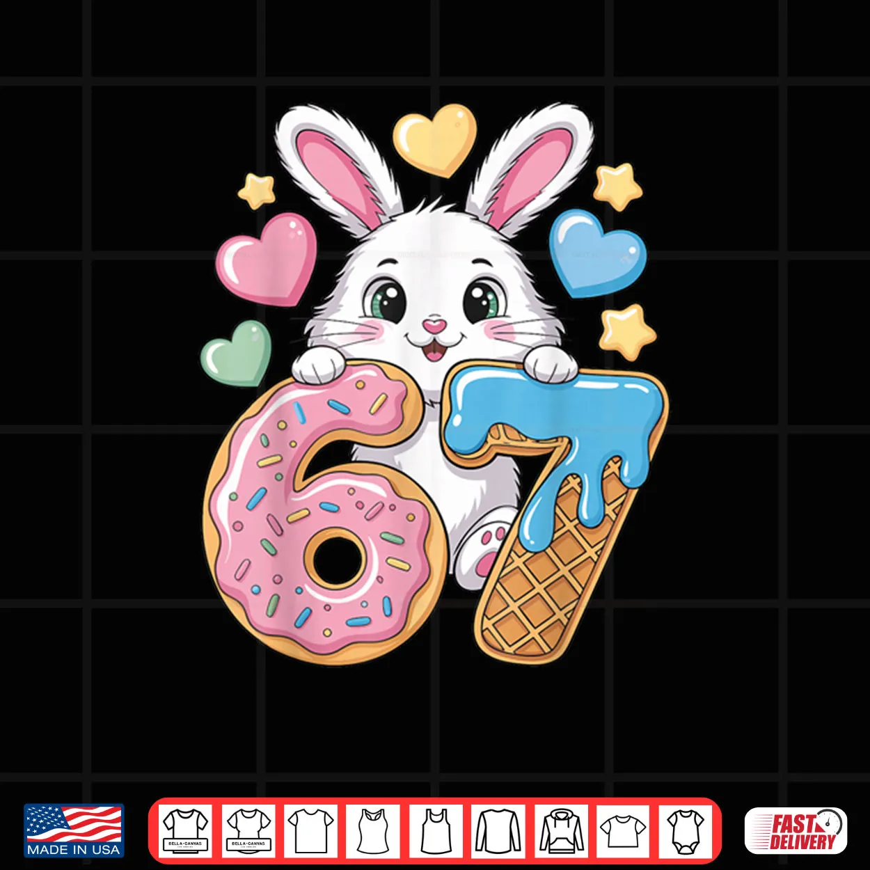 6 7 Bunny Ice Cream Drip Cool Meme 67 Funny Rabbit Six Seven Shirt 6 7 Bunny Ice Cream Drip Cool Meme 67 Funny Rabbit Six Seven Shirt