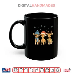 Mug Baby Giraffe Christmas Lights Santa Hat Reindeer Shirt