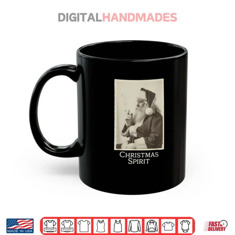 Mug Smoking Santa Claus Christmas Spirit Christmas Vintage Shirt