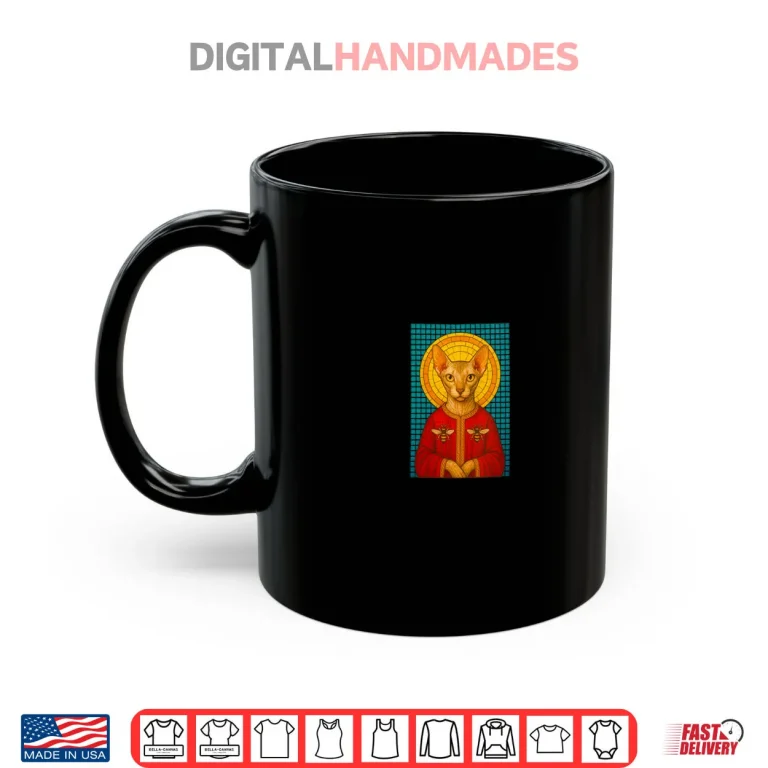 Mug Saint Patrick Cat Iconography Peterbald Bees Shirt