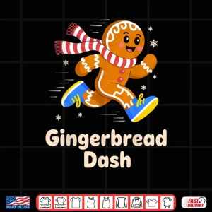 Design Christmas Gingerbread Dash Running Runner Xmas Marathon 5k Shirt