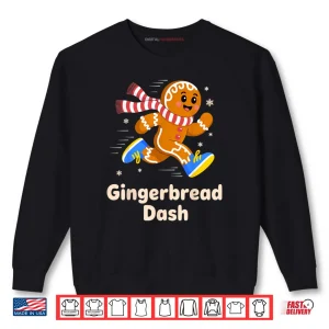 Sweatshirt Christmas Gingerbread Dash Running Runner Xmas Marathon 5k Shirt