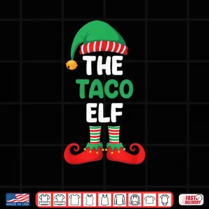 Design The Taco Elf Shirt Funny Christmas for Taco Lover Foodie Top Shirt