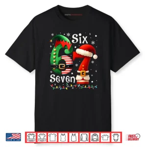 Six Seven 67 Meme 6 7 Elf Santa Christmas Pajamas Shirt