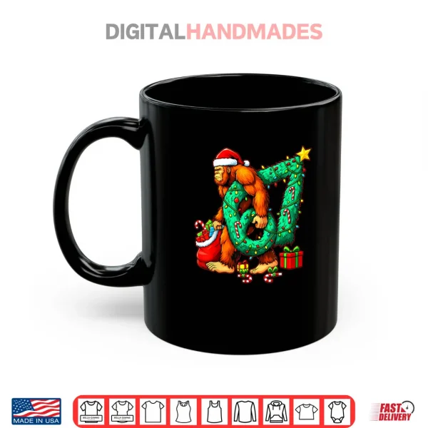 Mug Santa Bigfoot 67 Christmas Tree Xmas Lights Funny Sasquatch Shirt