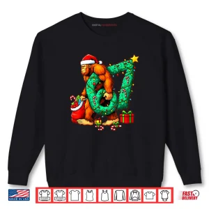 Sweatshirt Santa Bigfoot 67 Christmas Tree Xmas Lights Funny Sasquatch Shirt
