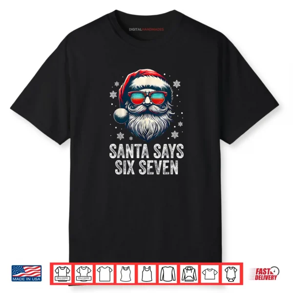 Santa 67 Meme Funny Six Seven Christmas Xmas Pajama Shirt