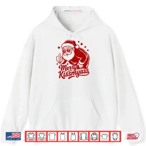 Hoodie Merry KissMyAss X Xmas Santa Sunglasses Christmas Shirt