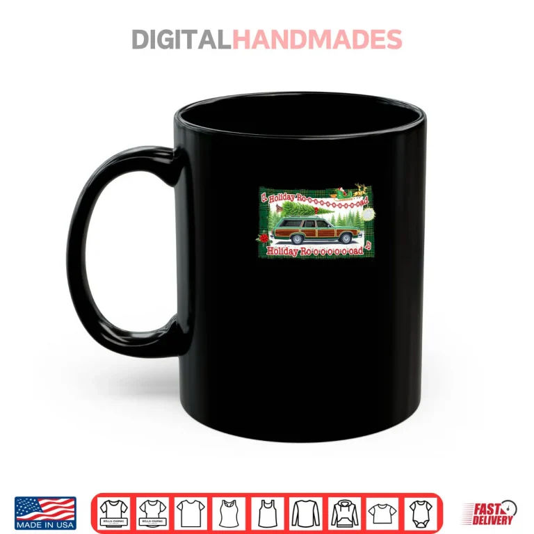Mug Holiday Road Retro Christmas Tree Station Wagon Shirt