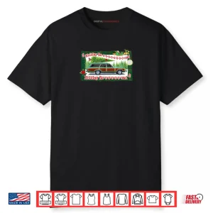 Holiday Road Retro Christmas Tree Station Wagon Shirt
