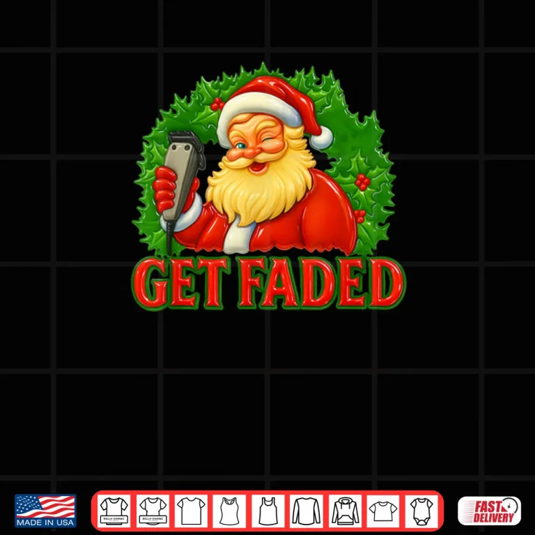 Design Christmas Barber Get Faded Shirt