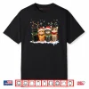 Cat Christmas Light Reindeer Santa Christmas Cat Lover Shirt