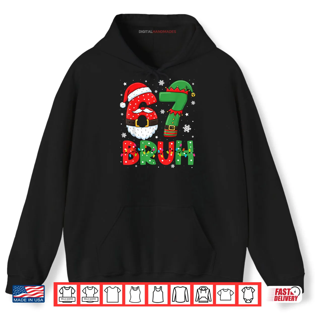 Bruh 67 Six Seven 6 7 Meme Christmas Boys Santa Elf Shirt Bruh 67 Six Seven 6 7 Meme Christmas Boys Santa Elf Shirt