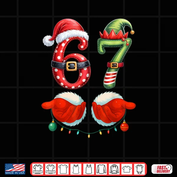 Design 67 Christmas 6 7 Meme Pajamas Holiday Gen Alpha Slang Shirt