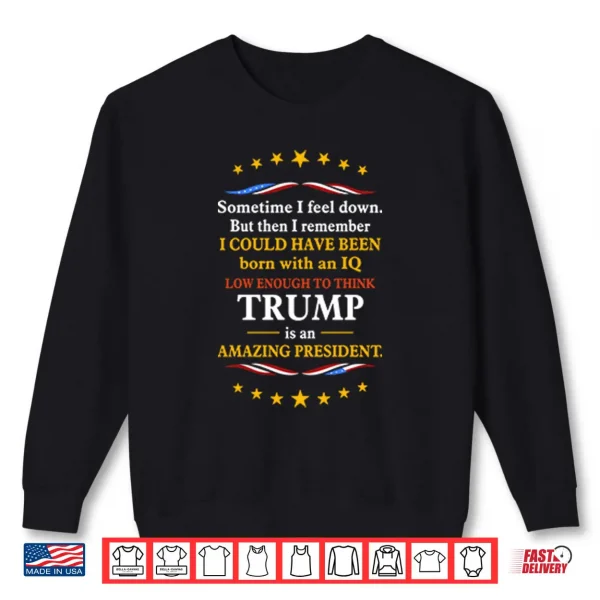 IQ Low Enough To Think Trump Is An Amazing President Shirt 1 Sweatshirt IQ Low Enough To Think Trump Is An Amazing President Shirt