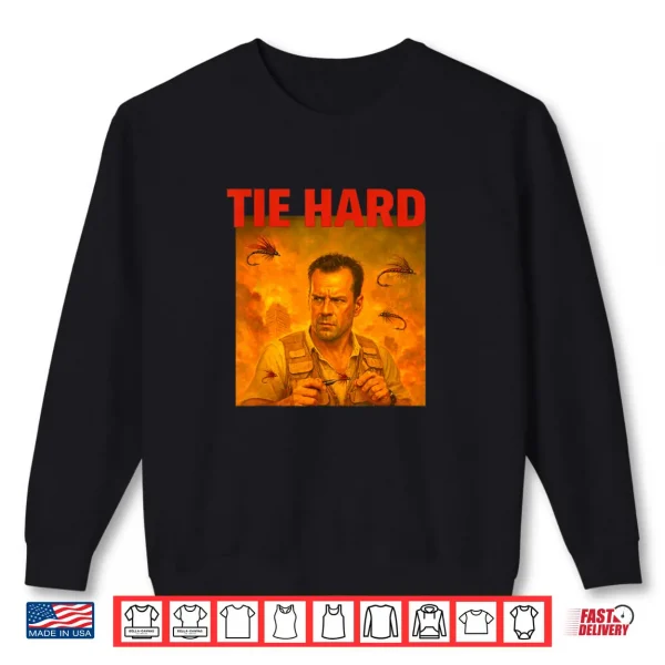 Sweatshirt Tie Hard Fly Fisherman Fishing Shirt