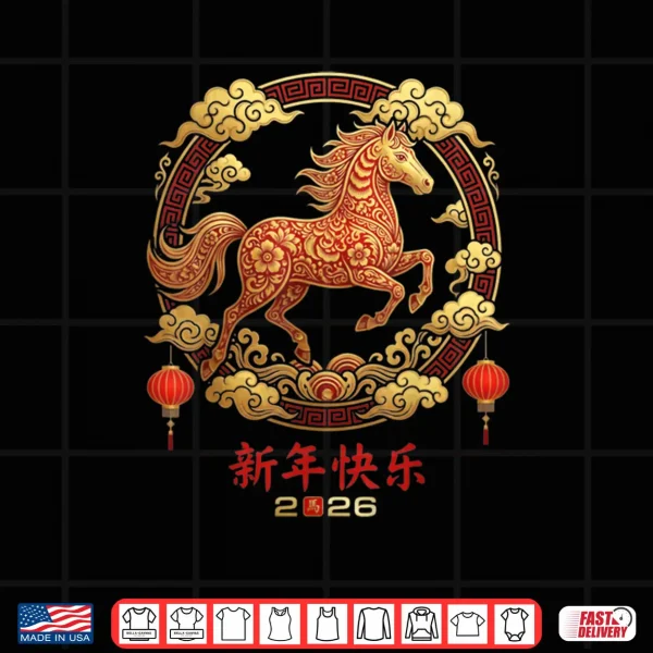Design Year of The Horse 2026 Chinese New Year Zodiac Horse Shirt